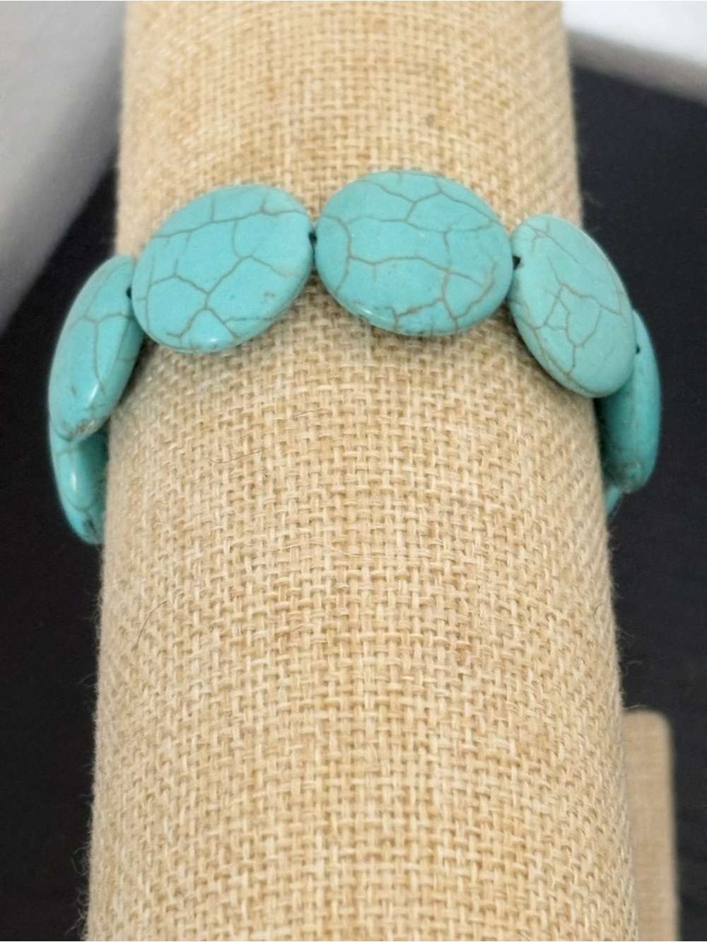 Handcrafted Turquoise beaded bracelet - Picture 2 of 4